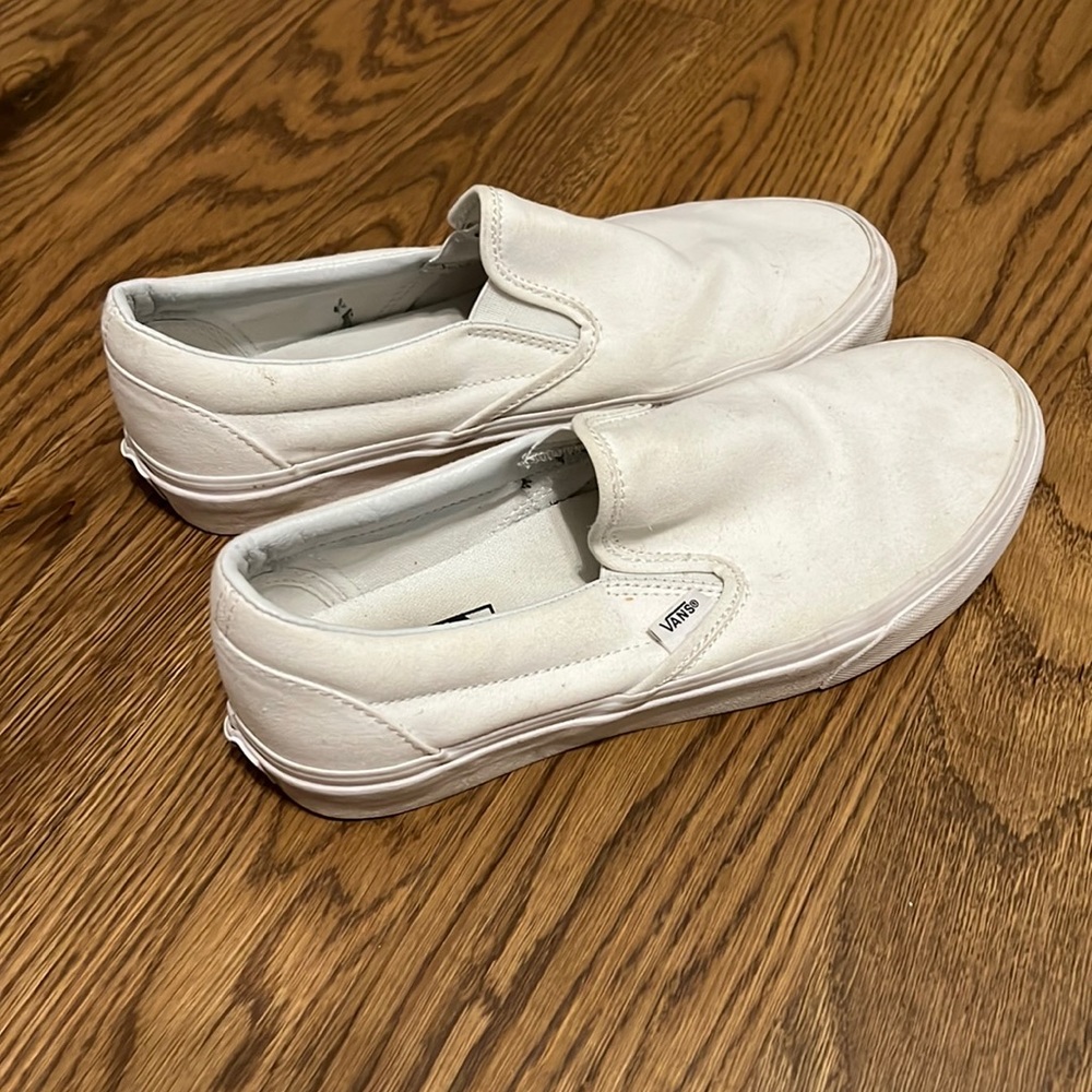 White slip on vans